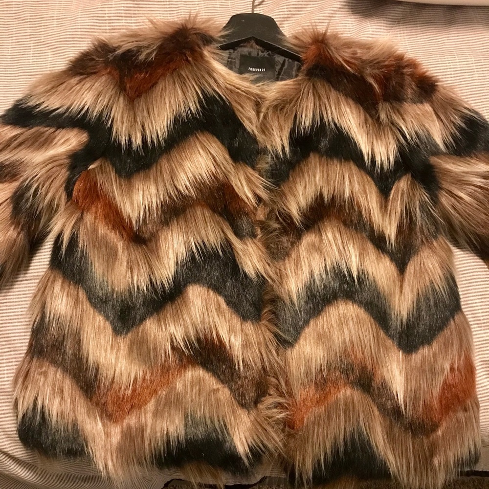 Shaggy faux fur jacket